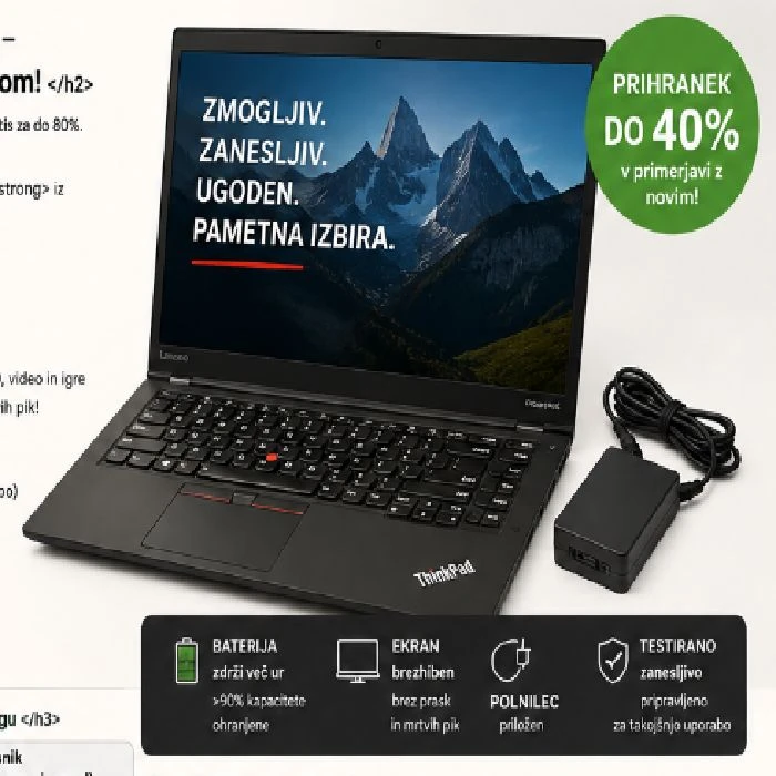 Rabljen prenosnik Lenovo ThinkPad i7 32GB 512GB SSD Nvidia